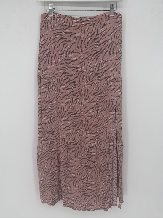 Nine West Dresses & Skirts - Nine West Dusty Pink Zebra Animal Print Tiered Maxi Skirt with Side Slit